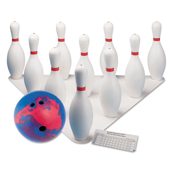 Champion Sports Bowling Set, Plastic/Rubber, 1 Ball/10 Pins/Set